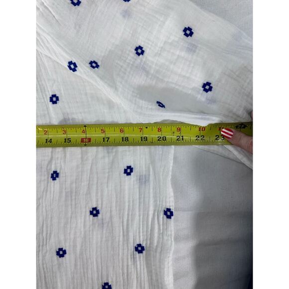 Madewell Woman’s sz M Embroidered Lightspun Wide-Neck Cuffed-Sleeve Top - Picture 7 of 10